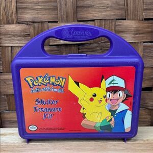 Vintage Pokemon Purple Sticker Treasure Kit Empty Box